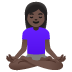 woman in lotus position, dark skin tone